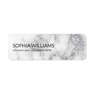 Parties scintillant Marbre blanc en argent