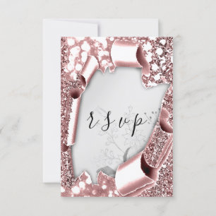 Parties scintillant Mariage RSVP Florals Rose arge