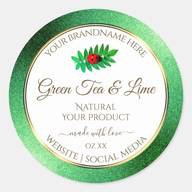 Parties scintillant métallique verte Étiquette de  (Devant)