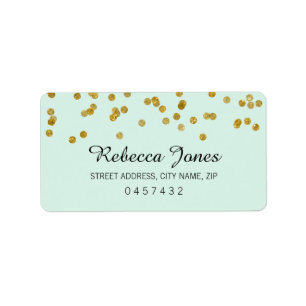 Parties scintillant Mint Gold confetti Étiquettes