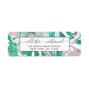 Parties scintillant moderne blanche rose Turquoise