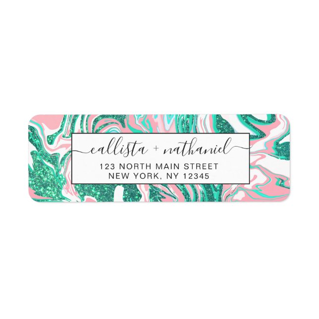 Parties scintillant moderne blanche rose Turquoise (Devant)