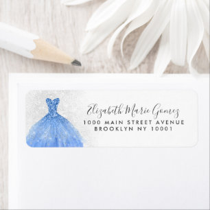 Parties scintillant moderne Dusty Blue Silver Gown