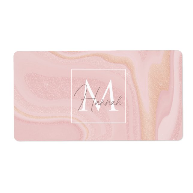 Parties scintillant moderne Marble rose or Arrière (Devant)