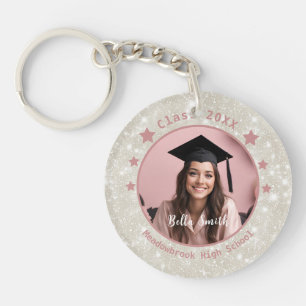 Parties scintillant moderne Pink Photo Graduation