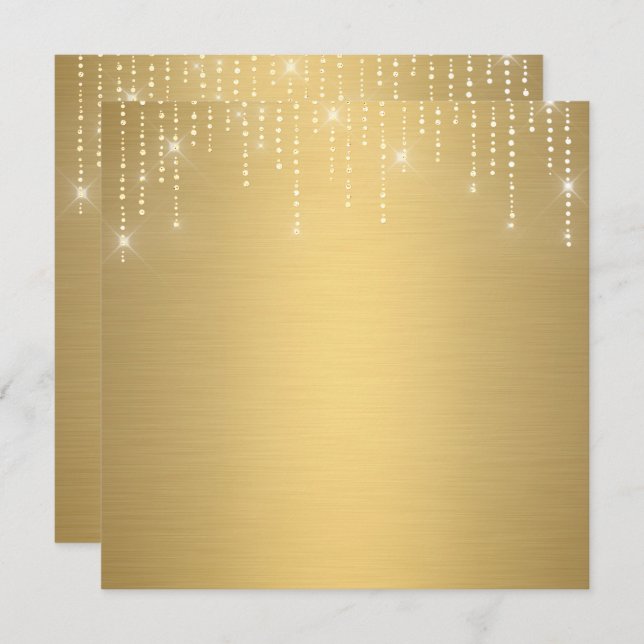 Parties scintillant motif blanc Invitation (Devant / Derrière)