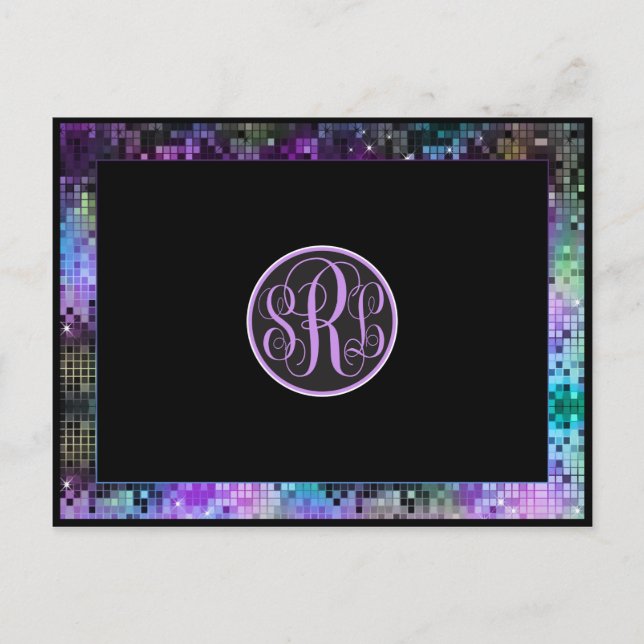 Parties scintillant Multicolore Et Carte de remerc (Devant)