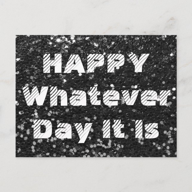 Parties scintillant noire anti-anniversaire Carte  (Devant)