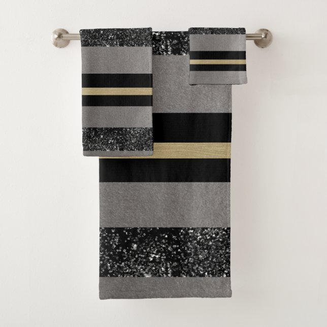 Parties scintillant noire d'or Glam Stripes #1 (Pa (En situation)