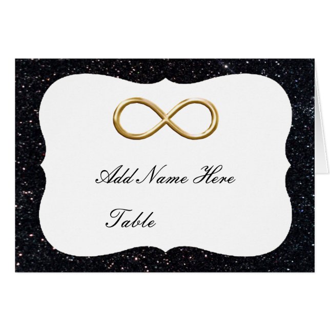Parties scintillant noire Gold Infinity Table Plac (Devant Horizontal)