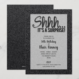 Parties scintillant noire SURPRISE Invitations d'a