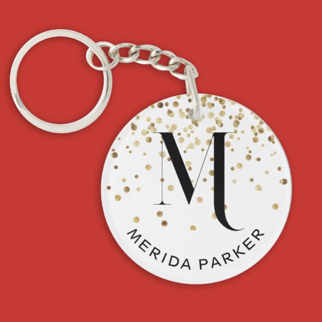 Parties scintillant or blanc glam élégant Monogram (Créateur téléchargé)