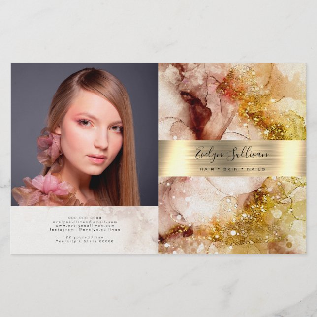 parties scintillant or Brown aquarelle brochure bi (Devant)