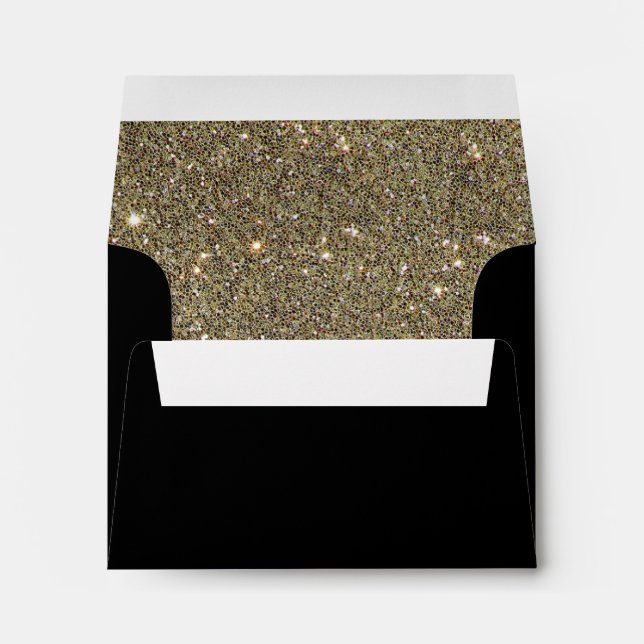 parties scintillant or glam enveloppe invitation n (Dos (Bas))