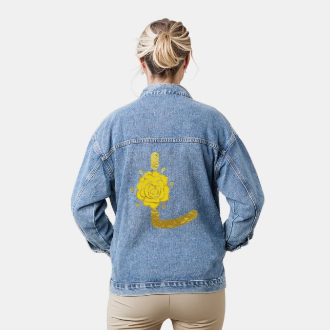 Parties scintillant Or Jaune Floral Monogramme L F (Modèle)