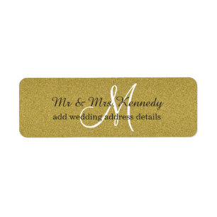 Parties scintillant or Monogramme Mariage Adresse