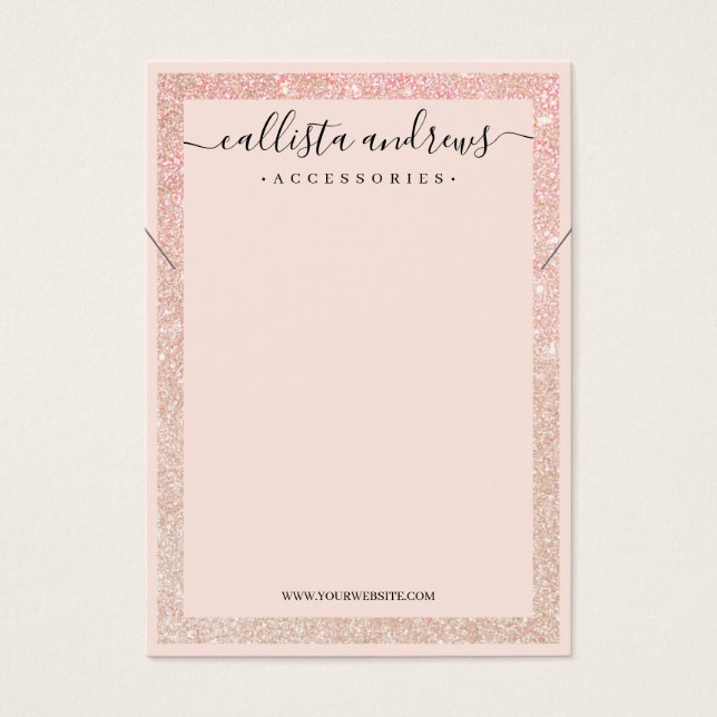 Parties scintillant or rose Bordure Cursive Collie (Devant)