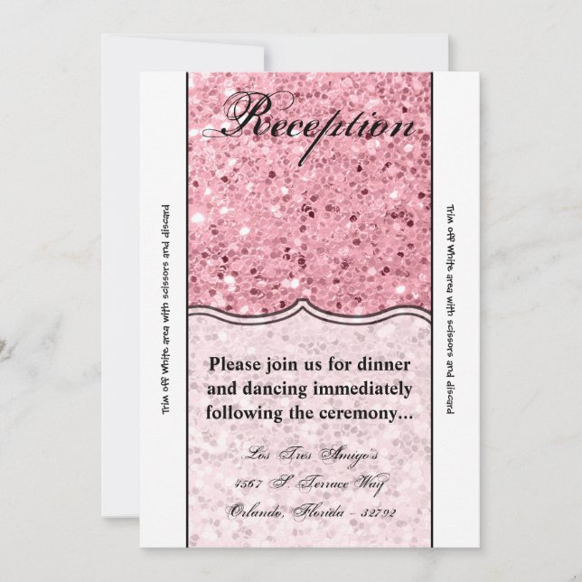 parties scintillant or Rose de la carte de récepti (Devant)