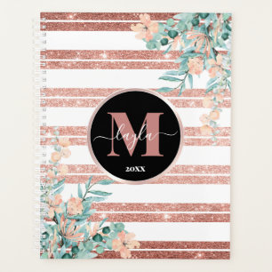 Parties scintillant or rose + Monogramme floral à 