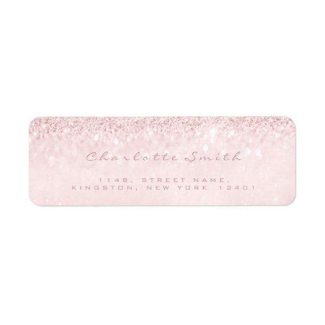 Parties scintillant Pink Pastel Girly RSVP Adresse (Devant)