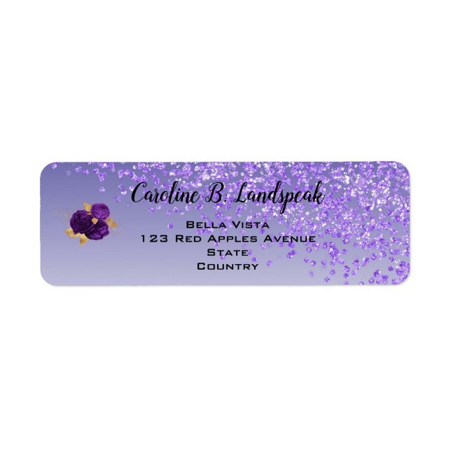 Parties scintillant pourpre, violet et or Roses do (Devant)