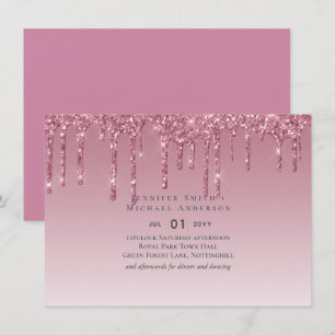 PARTIES SCINTILLANT rose BUDGET Invitations de mar