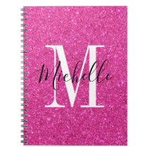 Parties scintillant rose chaud chic Carnet en spir