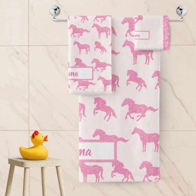 Parties scintillant rose Cheval Motif Petite fille (Créateur téléchargé)