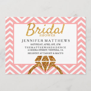 Parties scintillant rose Chevron Invitation à la d