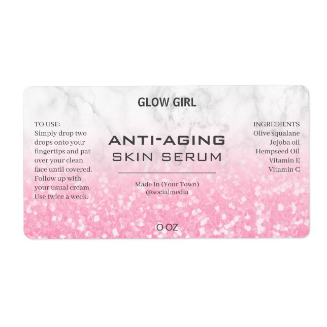 Parties scintillant Rose Chunky Et Sérum De Marbre (Devant)