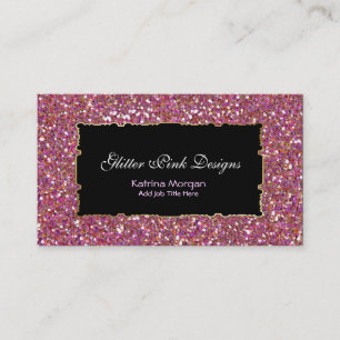 Parties scintillant rose Elegance Cartes de visite
