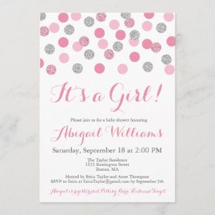 Parties scintillant rose et argent Invitations de 