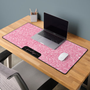 Parties scintillant rose et mousseux, monogramme