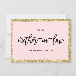 Parties scintillant rose et or à ma mère carte de