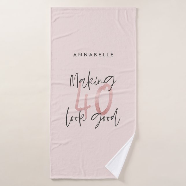 parties scintillant rose fille, 40e anniversaire m (Serviette de bain)