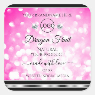 Parties scintillant rose Fille Étiquette Diamants 
