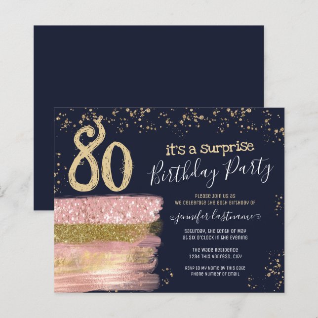 Parties scintillant rose gâteau Surprise feuille d (Devant / Derrière)