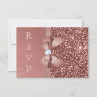 Parties scintillant rose Gold Blush Bow RSVP