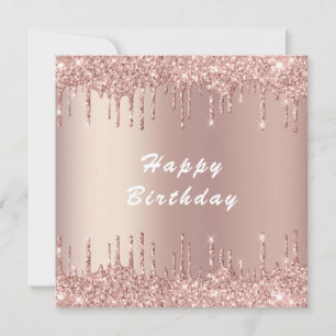 Parties scintillant rose Gold Blush joyeuse carte 