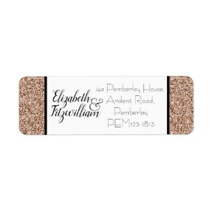 Parties scintillant rose Gold Faux Adresse de reto
