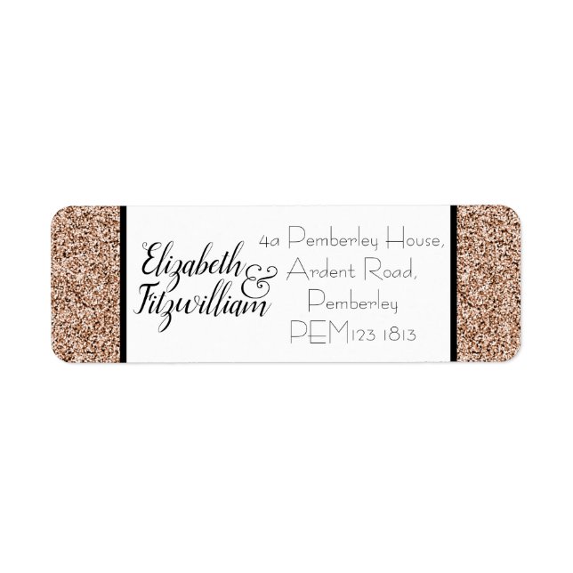 Parties scintillant rose Gold Faux Adresse de reto (Devant)