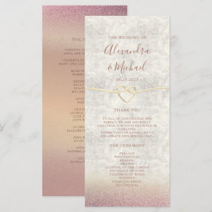 Parties scintillant Rose Gold Wedding Programme