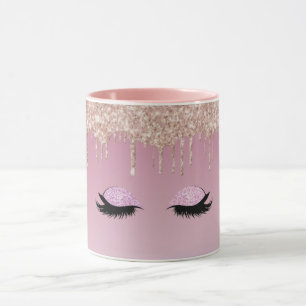 Parties scintillant rose goutte de café Mug - Étin
