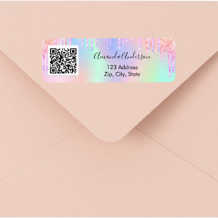Parties scintillant rose gouttes de code qr entrep
