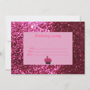 Parties scintillant rose Invitations d'anniversair