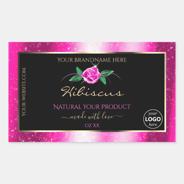 Parties scintillant rose Noir Étiquette de produit (Devant)