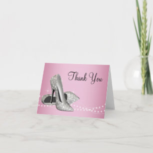 Parties scintillant rose noir haut talons Carte de