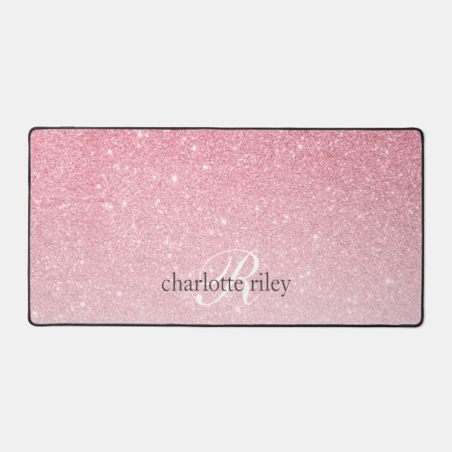 Parties scintillant rose Ombre Monogrammed Girly (Recto)