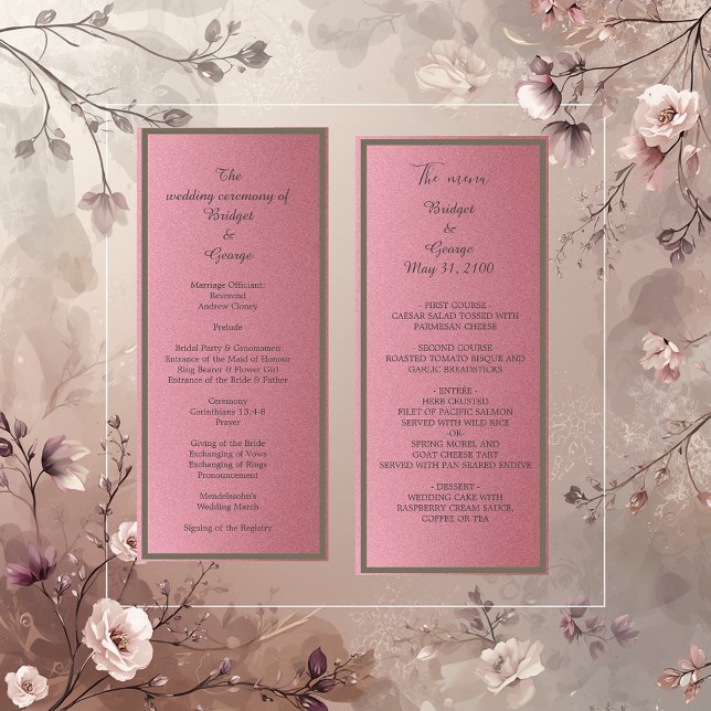 parties scintillant rose onirique menu et programm (Créateur téléchargé)