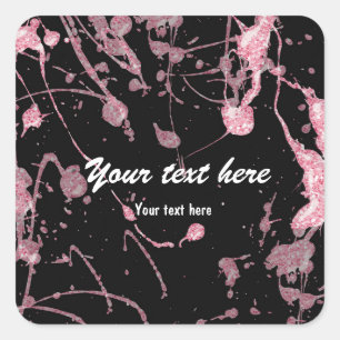 Parties scintillant rose Paint Splatter étiquette 
